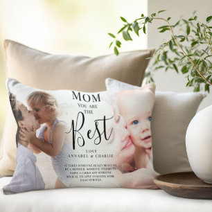 'MOM' you are the Best Photos Name & Quote Decorative Cushion