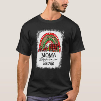 Moma Bear Christmas Pajama Red Plaid Buffalo For M T-Shirt