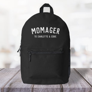 Momager   Modern Mum Manager Kids Names Printed Backpack