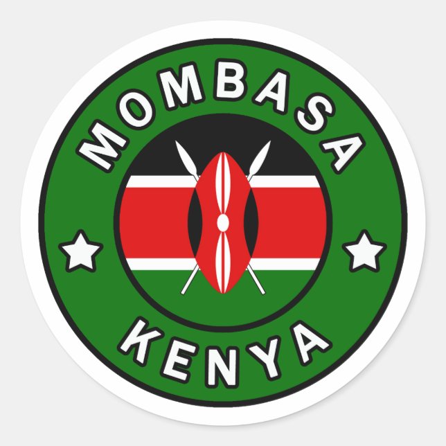 Mombasa Kenya Classic Round Sticker (Front)