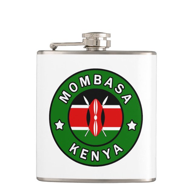 Mombasa Kenya Hip Flask (Front)