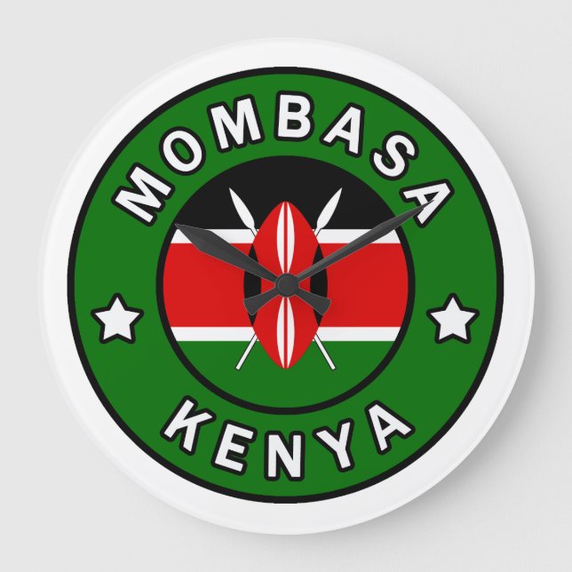 Mombasa Kenya Large Clock (Front)