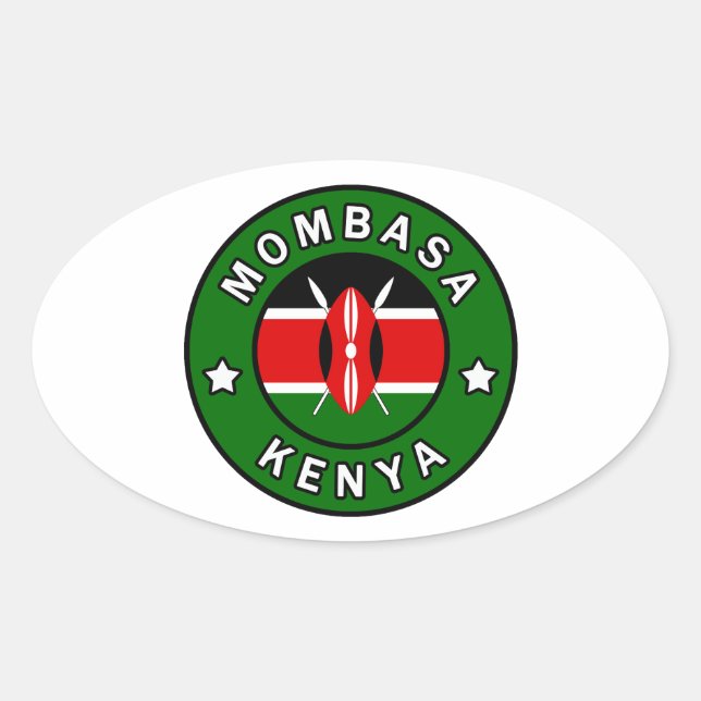 Mombasa Kenya Oval Sticker (Front)
