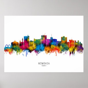 Mombasa Kenya Skyline Poster