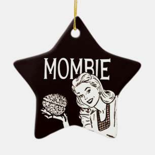 Mombie Retro Zombie Ceramic Tree Decoration