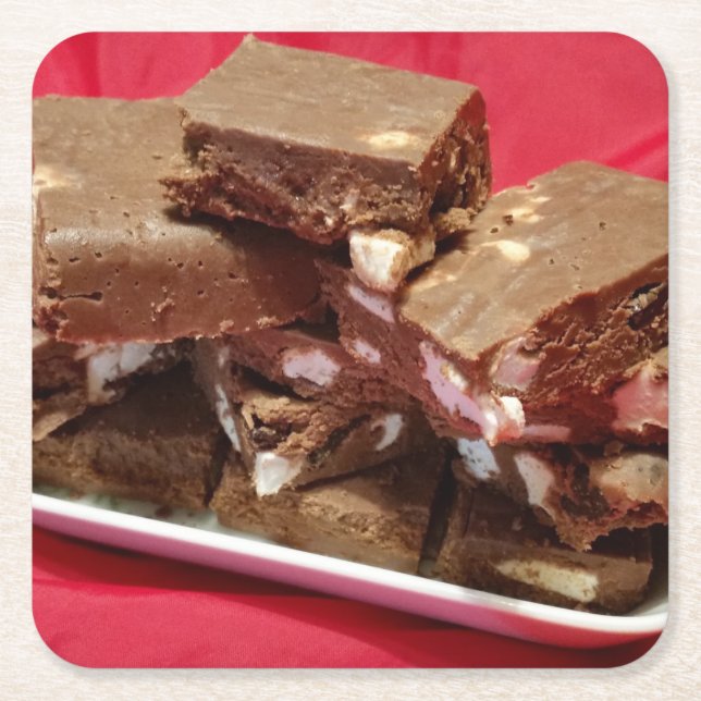 momcherrymarshmallowfudge square paper coaster (Front)