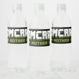 Momcraft Happy Mother Day Funny Gamer Mum Water Bottle Label
