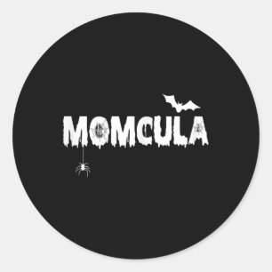 Momcula Tee Mum cula Halloween Family Matching Mam Classic Round Sticker