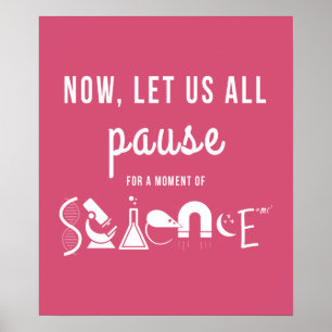 Moment of Science Hot Pink Poster