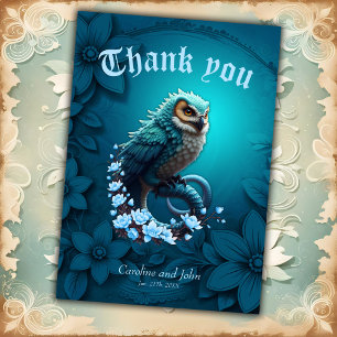Moment of Wisdom, The magical, majestic, cute owl. Thank You Card