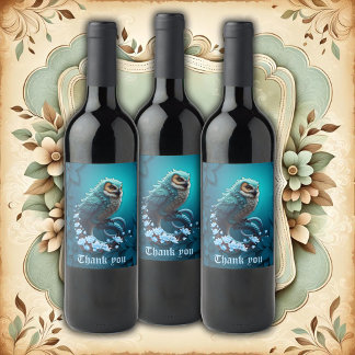 Moment of Wisdom, The magical, majestic, cute owl. Wine Label