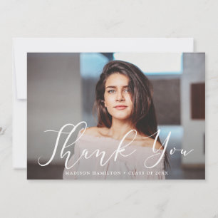 Momentous Script Photo Graduation Thank You Card