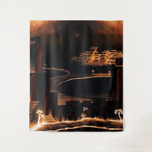 "Moments After" - mysterious cryptic art. Tapestry