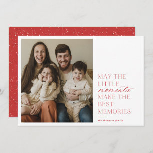 Moments and Memories Red Holiday Photo Card