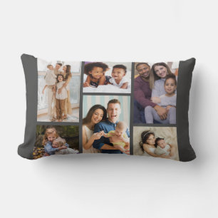 Moments in Focus: Customisable 6 Photo Collage Lumbar Cushion