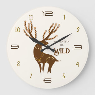 Moments in the Wild Deer Wall Clock