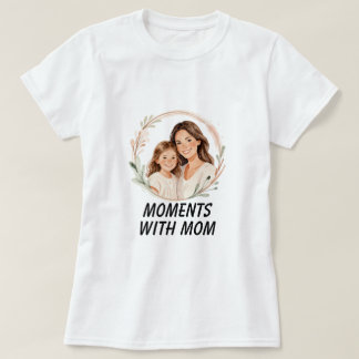 Moments With Mum Mother Daughter Floral Portrait T T-Shirt