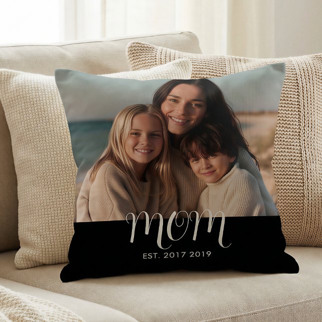 MomEstablished Modern Script Photo Cushion (Creator Uploaded)