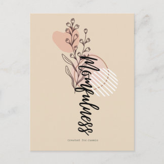 Momfulness Boho Floral Name Script Design Postcard