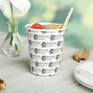 Momfulness Definition Floral Motherhood Pattern Paper Cups