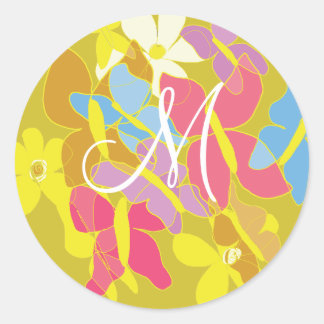 Momgrammed Butterflies Are Free Classic Round Sticker
