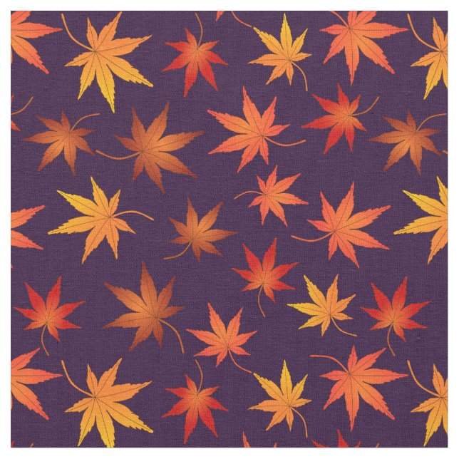 Momiji Pattern - Japanese Maple Leaf in Autumn Fabric (Close Up)