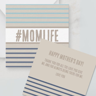 Momlife turquoise blue and beige card