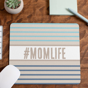 Momlife turquoise blue and beige mouse pad