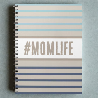 Momlife turquoise blue and beige notebook