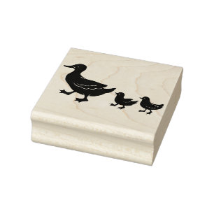 Momma and Baby Ducks Rubber Stamp