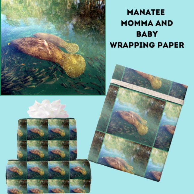Momma and Baby Manatee Wrapping Paper (Creator Uploaded)
