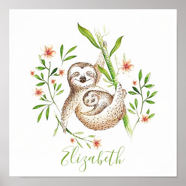 Momma and baby sloths    poster (Front)