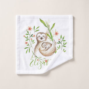 Momma and baby sloths wash cloth