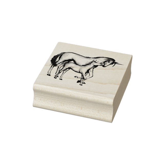 Momma and Baby Unicorn Rubber Stamp (Stamp)