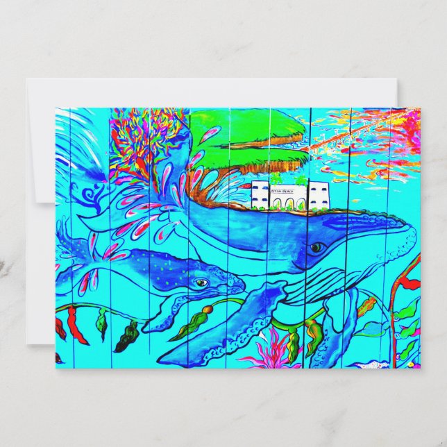 momma and baby whale invitation card (Front)