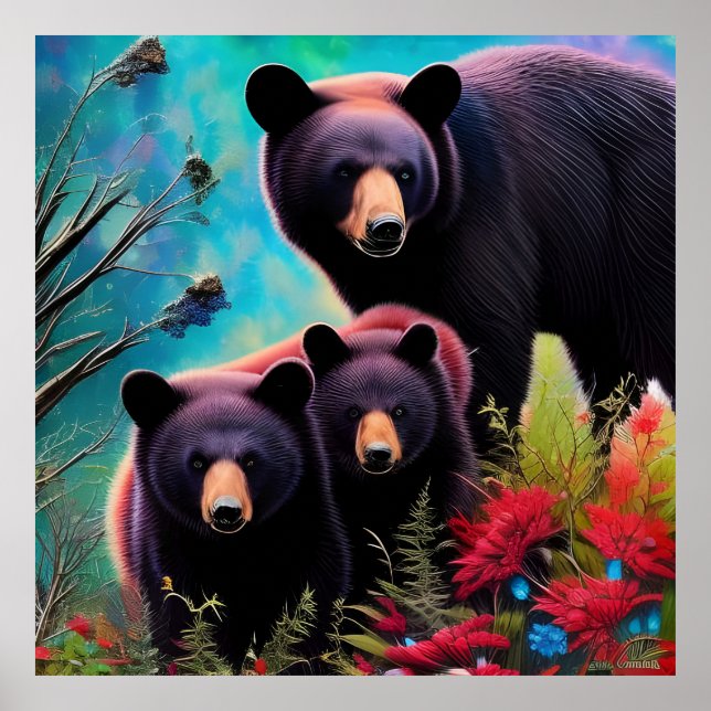 Momma Bear and cubs Poster (Front)