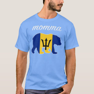 Momma Bear Barbados Flag Barbadian Roots Premium 1 T-Shirt