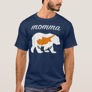 Momma Bear Cyprus Flag Cypriot Roots 1431 T-Shirt