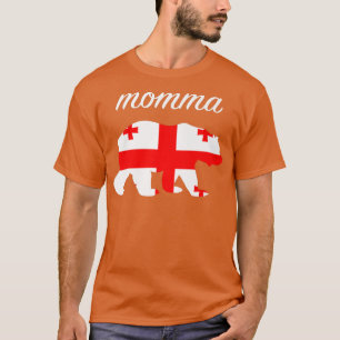 Momma Bear Georgia Flag Georgian Roots Premium  T-Shirt