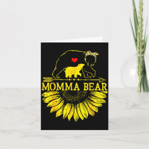 Momma bear mothers day sunflower family  card