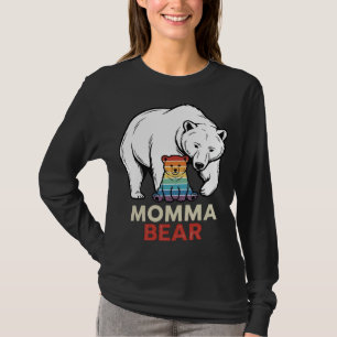 Momma Bear Rainbow Vintage Engraving Shirt Design_