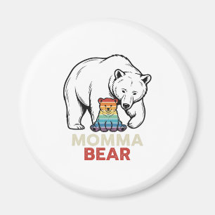 Momma Bear Rainbow Vintage Engraving Shirt Design_ Magnet