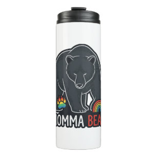Momma Bear Rainbow Vintage Engraving Shirt Design  Thermal Tumbler