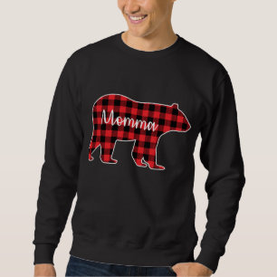 Momma Bear Red Plaid Family Matching Christmas Paj Sweatshirt