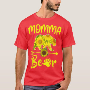 Momma Bear Sunflower Gifts Funny Mothers Day Mum, T-Shirt