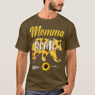 Momma Bear Sunflower Mother Father Family T-Shirt
