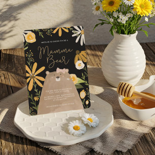 Momma Bear & Sweet Honey Bee Baby Girl Shower Invitation