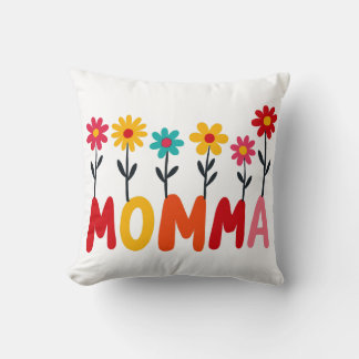 MOMMA Bloom – Whimsical Floral Hand-Drawn Art Cushion
