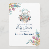 Momma Bunny in Basket & Tulip Florals Baby Shower