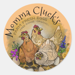 Momma Cluck's Farm Fresh Eggs Labels